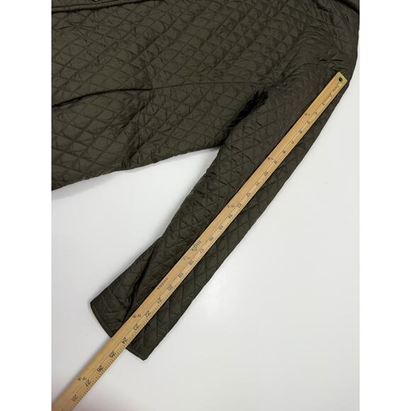 Barbour Womens Jacket Size 10 Green Quilted Snap Button Up Collared - Picture 8 of 10